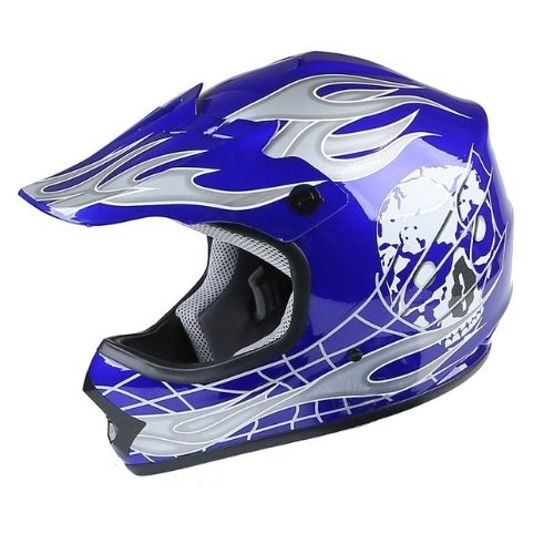 Xfmt Off-Road Blue Skull - best motorcycle helmet uk 2021