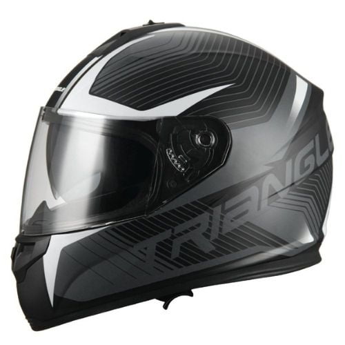 triangle-full-face-dual-visor-matte-black - best motorcycle helmet designs