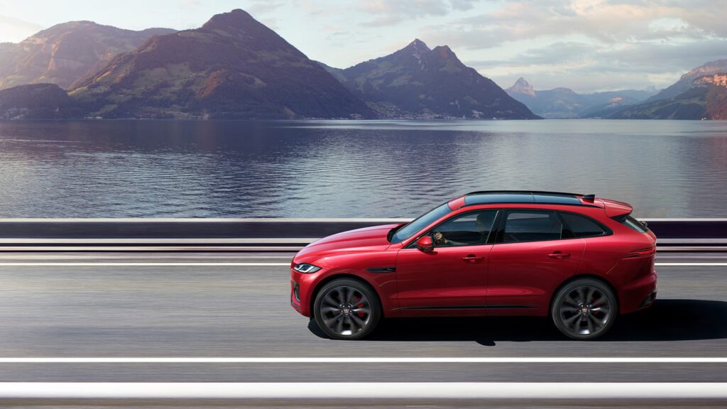 side view of 2021 jaguar F-pace