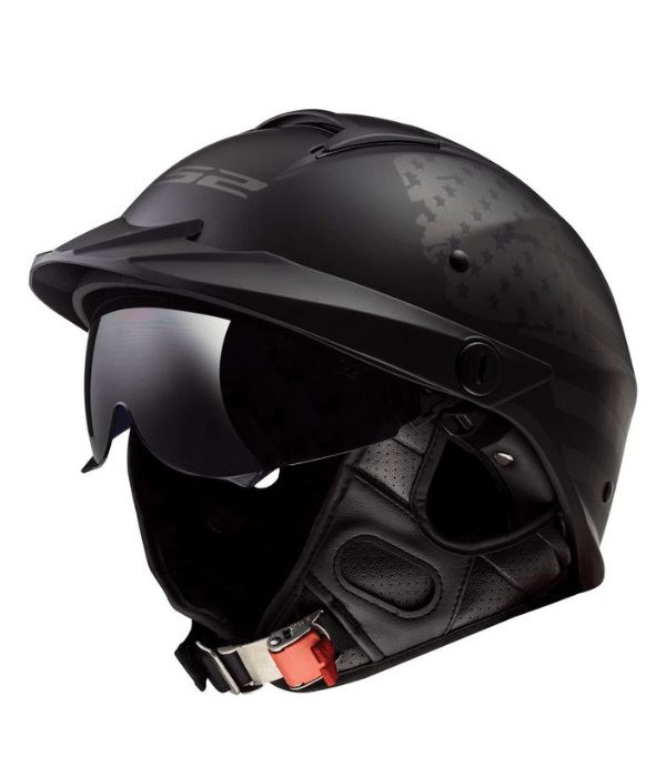 LS2 Rebellion 1812 Matte Black Half Helmet
