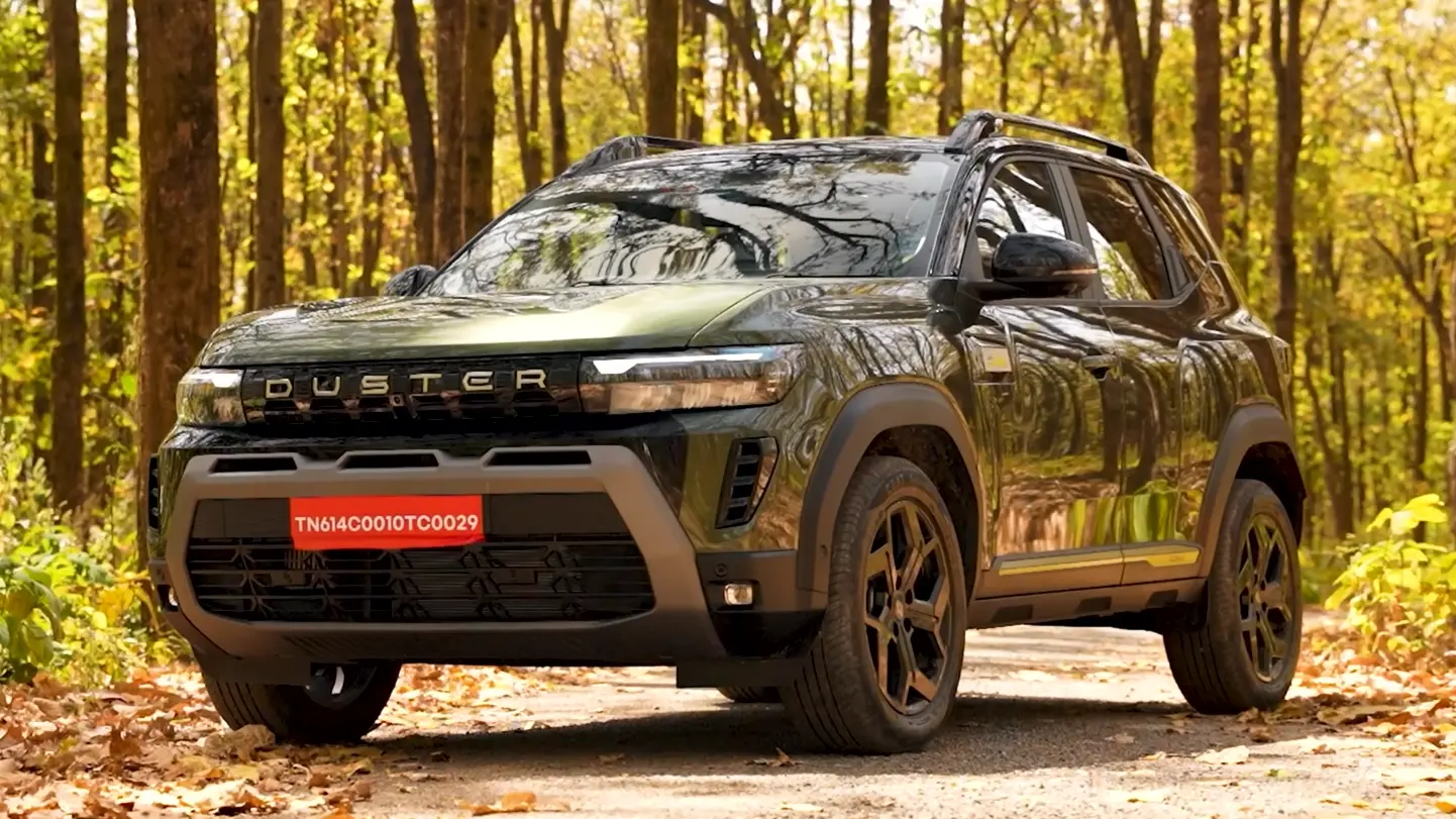 India-spec 2026 Renault Duster 1.3 Turbo petrol used to illustrate the Duster design; not the Strong Hybrid