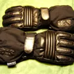 Pair of black insulated motorcycle gloves