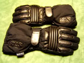 Pair of black insulated motorcycle gloves