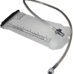 Hydration reservoir with drinking tube laid out for inspection